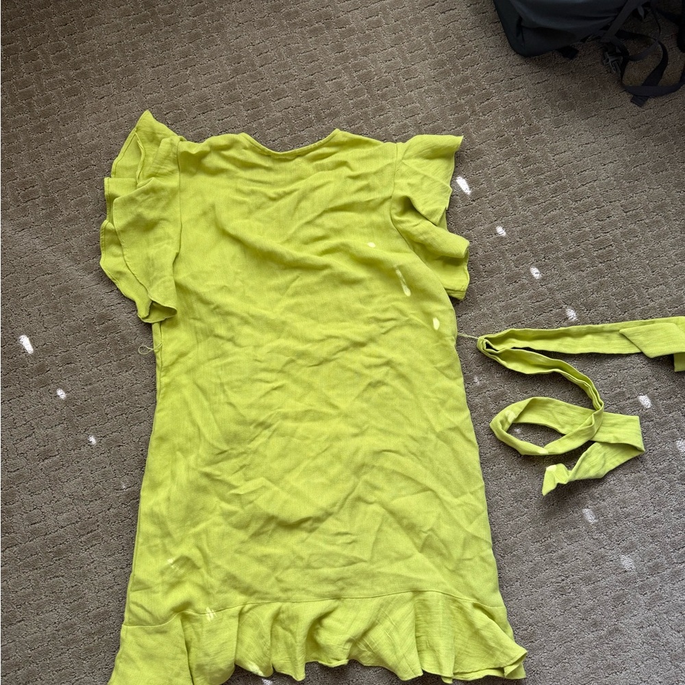 Lulu's Lime Green Ruffle Mini Dress - Picture 3 of 4